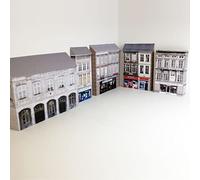 Card Low Relief OO Gauge Buildings - High Street Shops Pack of 5 (Set 011) 1/76 Scale