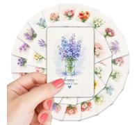 Card Mom - Watercolor Flower Art Theme Material Set Coated Paper Collection Various Messages Elegant Stationery Package With Decorative Expression | Perfect To Appreciate Your Appreciation