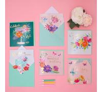 CARD 'N' MIX Primrose Assortment 6 Card Potluck Pick Cards for Birthdays CNMIX004