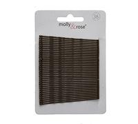 Card of 36 Hair Kirby Grips Bobby Pins 65mm-Brown