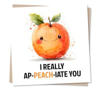 Card of Appreciation with Peach - I Really Ap-Peach-Iate You - Watercolour Peach - Thank You, Appreciation, Thinking of You, Card of Appreciation