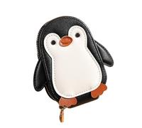 Card Organizer Wallet PU Leather Penguin Zip Accordion