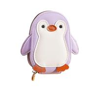 Card Organizer Wallet PU Leather Zipper Large Capacity Penguin