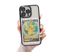 Card/Photo Display Phone Case for iPhone 13 | TCG/Picture Display Top Loaders & Sleeves | Compatible Pokemon Cards, Sports, One Piece, Magic (Icy Black, iPhone 13)