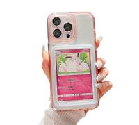 Card/Photo Display Phone Case for iPhone 15 Pro Max | TCG/Picture Display Top Loaders & Sleeves | Compatible Pokemon Cards, Sports, One Piece, Magic (Icy Pink, iPhone 15 Pro Max)