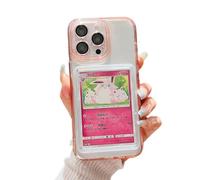 Card/Photo Display Phone Case for iPhone 16 | TCG/Picture Display Top Loaders & Sleeves | Compatible Pokemon Cards, Sports, One Piece, Magic (ICY Pink, iPhone 16)
