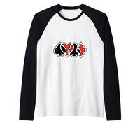 Card Player/Poker Royal Flush/Ace, Heart, Club, Diamond Raglan Baseball Tee