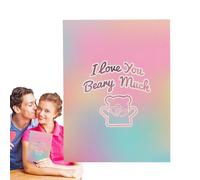 Card - Plush Cartoon Animal Greeting Colorful Bear Birthday Card Christmas Party Handmade Creative Love Card Funny Decorative Paper Keepsake Cute Friendship Gift