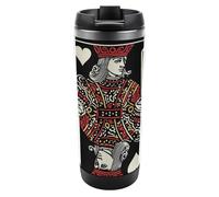 Card Poker K King Travel Mug Reusable Stainless Steel Coffee Cup Double Wall with Spill Proof Lid