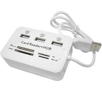 Card Reader and 3 Ports USB2.0 Hub, High Speed External Memory Card Reader (MS, Micro SD,SD/MMC,M2,TF Card)