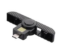 Card Reader - Secure Smart Card Reader, USB CAC Card Adapter | Foldable DOD Type C Common Access CAC Smart Card Reader, Sims Card/IC Bank Chip Card Reader Works With Windoows And Linux
