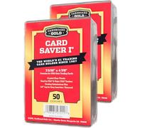Cardboard Gold Card Saver 1 - Premium Trading Card Holders Ideal for PSA & BGS Grading, Archival Safe Storage, 50ct Pack - Fits Baseball, Sports Cards & More