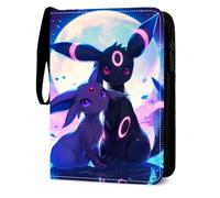 Card Scrapbook for Pokemon Cards - PU Leather Card Album with Zip, 4 Pockets per Page, 400 Cards Capacity, Portable & Waterproof for Children & Collectors