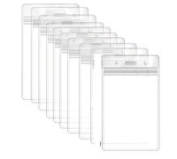 card sleeves 1/50Pcs Waterproof Transparent Card Holder Name Tag ID Badge Protectors Vertical Sleeve Pouch(50PCS)