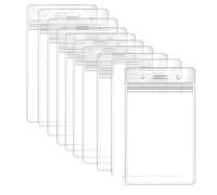 card sleeves 1/50Pcs Waterproof Transparent Card Holder Name Tag ID Badge Protectors Vertical Sleeve Pouch(20PCS)