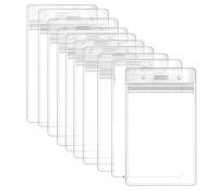 card sleeves 1/50Pcs Waterproof Transparent Card Holder Name Tag ID Badge Protectors Vertical Sleeve Pouch(40PCS)