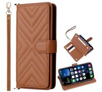 Card Slots Wallet Case for ZTE Blade A76 4G, Quilted Purse Case with Wrist Strap, Magnetic Cover for ZTE Blade A76 4G-02