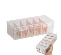 Card Storage Box - Clear Organizer with Lid Divider | Large Capacity Desktop Note Holder Case Holds 600 Cards for Study, Office, Classroom, Kitchen,