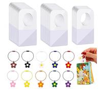 Card Storage System with Rings and Self-Adhesive Tabs 60 Piece Set, Colourful Metal Rings, Self-Adhesive Round Stickers, Multifunctional Card Organisation for Cards and Photos