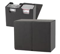 Card Titan Modern Black Trading Card Slab Storage Box - Two Row, Fits Up to 28 PSA Slabs, Magnetic Lids, Protective Lining, 7.37" L x 4" W x 5.87" H
