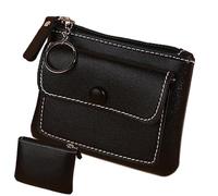 Card Wallets for Women - Slim PU Coin Wallet with Front Pocket, Solid Color Zippered Card Holder, Small and Compact Design, Perfect for Girls and Ladies | Portable Wallet Cash, Cards