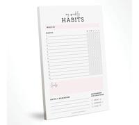 CARDAMONOLY Habit Tracker Notepad in Black and Light Pink- 50 Page Tear Off Planning Pad - 6 x 9 - High Performance Planner - Chore Chart for Adults - Weekly Planner Undated - Self Care Planner