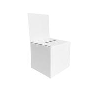 Cardboard Ballot Box,White Suggestion Box,Ballot Comment Collection Box Charity Donation Box Raffle Box with Slot & Removable Header for Voting Wedding Collecting Fundraising Feedback Ticket Box