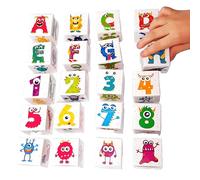 Cardboard Blocks for Early Learning Alphabet ABC 123 Funny and Cute MONSTERS 20 Pcs Free bookmark