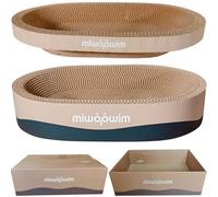 Cardboard Boxes, Set of 2, Oval Cat Scratch Pad Bowl Nest for Indoor Cats