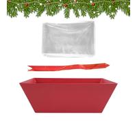 Cardboard Candy Baskets - Empty Red Cardboard Decorations with Handles and Bows - Christmas Candy Baskets - for Children Adults Friends Birthday Halloween Holiday Home New Year Mat