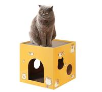 Cardboard Cat House With Scratching Posts, Cat Scratching Room,Cat Scratching House Box | High Density Cardboard Claw Sharpening Cat Toy For Indoor Use