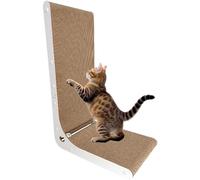 Cardboard Cat Scratcher, Cardboard Scratching Posts for House Cats, L-shaped Cat Scratching Pads, Pet Accessories, Integrated Catnip Toy Balls, Cat Scratching Board for Kittens, House Cats, Small Ha