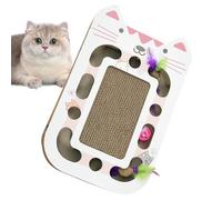 Cardboard Cat Scratcher | Interactive Toy with Ball for Pets, Wear-Resistant Small Scratching Mat, for Exercising in Apartment/Home, and Small, Medium, Large Cats