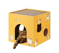 Cardboard Chat House - Cover House with Scratch Pads, Chat Scratch Box | Cat Scratch Bed, Gucker with Large Space for Indoor and Outdoor