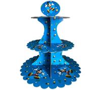 Cardboard Cupcake Stand - 3 Tier Dessert Display for Muffins, Pastries, and Treats - Lightweight & Reusable, Mickey Mouse (5 Pack)
