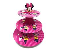 Cardboard Cupcake Stand - 3 Tier Dessert Display for Muffins, Pastries, and Treats - Lightweight & Reusable, Minnie Mouse