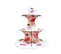 Cardboard Cupcake Stand 3 Tier Dessert Tower Stand Round Cupcake Holder Afternoon Tea Cake Stand birthday, Party, Baby Showers Party Supplies Tableware (Dancing girl)