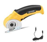 Cardboard Cutter, Rotary Cutter, Cordless Electric Scissors with Security Switch, SK5 Steel Blade, Lightweight Electric Crafting Shears for Leather, Fabric, Package,Carpet, Plastic, Box Cutting