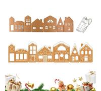 Cardboard Gingerbread House Kit Light Up 99x25cm Light Up Gingerbread House Christmas Cardboard With Lights String, Gingerbreads Village Decorations, Christmas Houses Cardboards For Indoor Kitchen