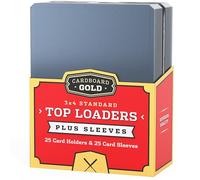 Cardboard Gold - 35pt Top Loaders for Trading Cards With Bonus Soft Sleeves - 25 Count - Premium 3x4 Inch Toploaders - Protect Your Baseball and Sports Cards With These Hard Plastic Protectors