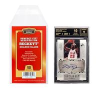 Cardboard Gold BGS Graded Card Sleeves 91.5x129.5mm - Crystal Clear 2mil OPP Slab Sleeves for Beckett Slabs - Perfect Fit Resealable Protection for Collectors - 50 Pack