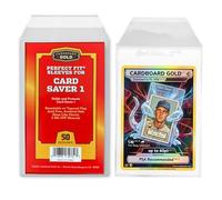 Cardboard Gold Card Saver 1 Sleeve - Resealable Perfect Fit Bag (50 Pack)
