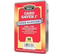 Cardboard Gold Card Saver 1 w/Sleeves - Semi Rigid Holders - 50 Count