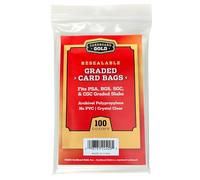 Cardboard Gold Graded Card Sleeve, Polypropylene (PP), 100 Count per Package, Next Generation Archival Protection for Sports and Gaming Cards