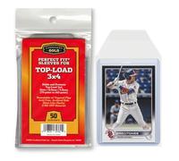 Cardboard Gold Toploader Sleeves - Ultimate Protection Resealable Snug Fit Top Loader Sleeves - Acid Free Archival Safe - Holds Toploaders Securely (75pt-140pt Sleeves, 50 Toploader Sleeves)