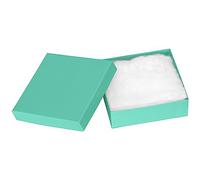 Cardboard Jewelry Boxes 10 Pack - 8.9 x 8.9 x 2.5cm Bulk Cotton Filled Small Gift Boxes with Lids for Jewellery Packaging (Teal)