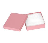 Cardboard Jewelry Boxes 10 Pack -8.9 x 8.9 x 2.5cm Bulk Cotton Filled Small Gift Boxes with Lids for Jewellery Packaging (Baby Pink)