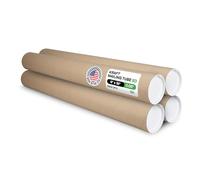 Cardboard Mailing Tubes, 4" x 36" with Plastic Caps, Pack of 4 - USA-Made USPS Approved Poster Tube for Documents & Blueprints - Reinforced Mailing Cylinders for Shipping & Storage by IDL Packaging