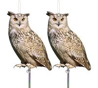 Cardboard Pigeon Deterrent with Bird Deterrent Tape - Owl Decoy to Scare Birds Away from Garden, Orchard, Roof, Pond - 2PCS