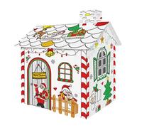 Cardboard Playhouse - 3D Christmas Coloring House Creative DIY Activity